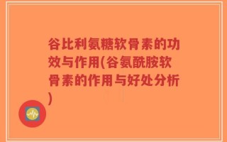 谷比利氨糖软骨素的功效与作用(谷氨酰胺软骨素的作用与好处分析)