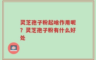 灵芝孢子粉起啥作用呢？灵芝孢子粉有什么好处