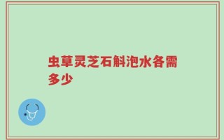 虫草灵芝石斛泡水各需多少