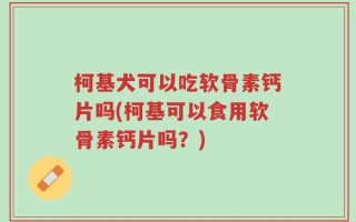 柯基犬可以吃软骨素钙片吗(柯基可以食用软骨素钙片吗？)