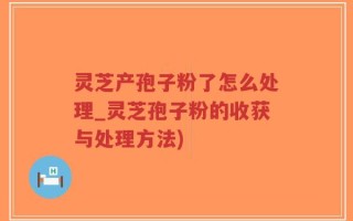 灵芝产孢子粉了怎么处理_灵芝孢子粉的收获与处理方法)