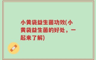 小黄袋益生菌功效(小黄袋益生菌的好处，一起来了解)