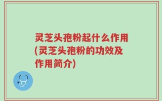 灵芝头孢粉起什么作用(灵芝头孢粉的功效及作用简介)