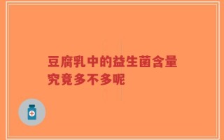 豆腐乳中的益生菌含量究竟多不多呢