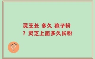 灵芝长 多久 孢子粉？灵芝上面多久长粉