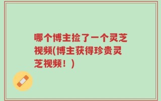 哪个博主捡了一个灵芝视频(博主获得珍贵灵芝视频！)