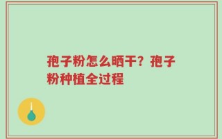 孢子粉怎么晒干？孢子粉种植全过程