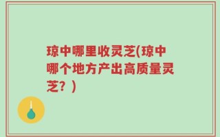 琼中哪里收灵芝(琼中哪个地方产出高质量灵芝？)