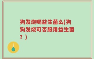 狗发烧喝益生菌么(狗狗发烧可否服用益生菌？)