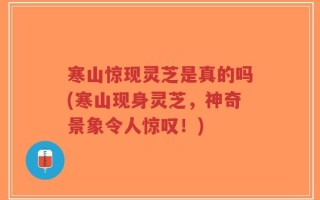 寒山惊现灵芝是真的吗(寒山现身灵芝，神奇景象令人惊叹！)