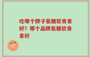 吃哪个牌子氨糖软骨素好？哪个品牌氨糖软骨素好