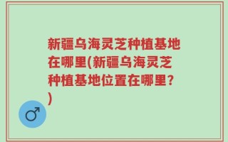 新疆乌海灵芝种植基地在哪里(新疆乌海灵芝种植基地位置在哪里？)