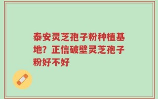 泰安灵芝孢子粉种植基地？正信破壁灵芝孢子粉好不好