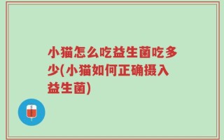 小猫怎么吃益生菌吃多少(小猫如何正确摄入益生菌)