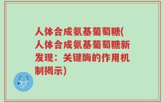人体合成氨基葡萄糖(人体合成氨基葡萄糖新发现：关键酶的作用机制揭示)