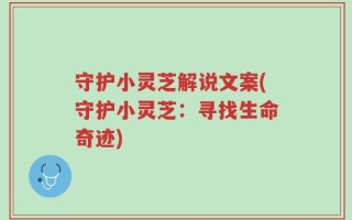 守护小灵芝解说文案(守护小灵芝：寻找生命奇迹)