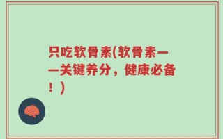 只吃软骨素(软骨素——关键养分，健康必备！)