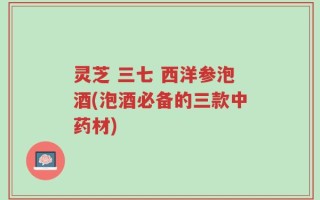 灵芝 三七 西洋参泡酒(泡酒必备的三款中药材)
