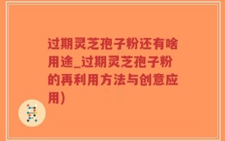 过期灵芝孢子粉还有啥用途_过期灵芝孢子粉的再利用方法与创意应用)