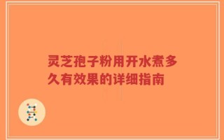 灵芝孢子粉用开水煮多久有效果的详细指南