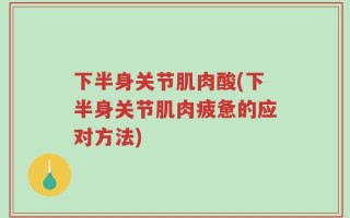 下半身关节肌肉酸(下半身关节肌肉疲惫的应对方法)