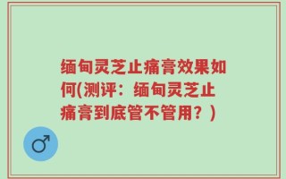 缅甸灵芝止痛膏效果如何(测评：缅甸灵芝止痛膏到底管不管用？)