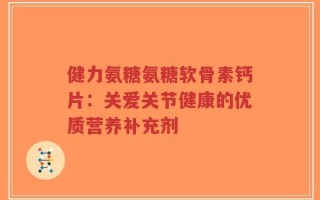 健力氨糖氨糖软骨素钙片：关爱关节健康的优质营养补充剂