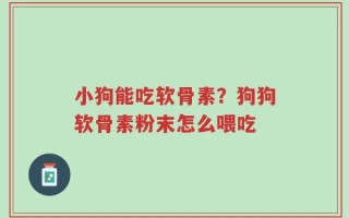小狗能吃软骨素？狗狗软骨素粉末怎么喂吃
