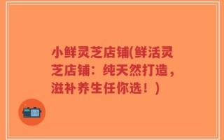 小鲜灵芝店铺(鲜活灵芝店铺：纯天然打造，滋补养生任你选！)