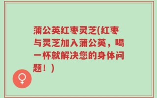 蒲公英红枣灵芝(红枣与灵芝加入蒲公英，喝一杯就解决您的身体问题！)
