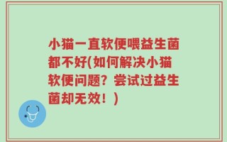 小猫一直软便喂益生菌都不好(如何解决小猫软便问题？尝试过益生菌却无效！)