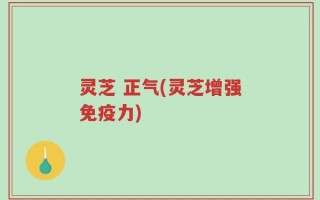 灵芝 正气(灵芝增强免疫力)