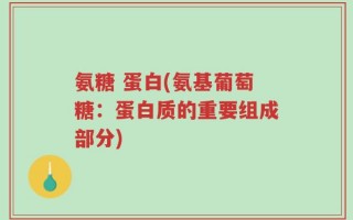 氨糖 蛋白(氨基葡萄糖：蛋白质的重要组成部分)