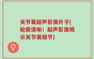 关节囊超声影像片子(轮廓清晰！超声影像揭示关节囊细节)