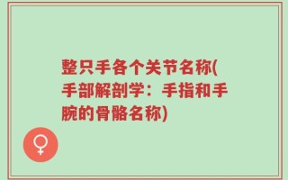 整只手各个关节名称(手部解剖学：手指和手腕的骨骼名称)