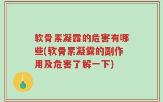 软骨素凝露的危害有哪些(软骨素凝露的副作用及危害了解一下)
