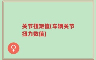关节扭矩值(车辆关节扭力数值)
