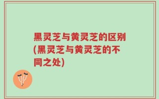 黑灵芝与黄灵芝的区别(黑灵芝与黄灵芝的不同之处)
