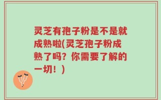 灵芝有孢子粉是不是就成熟啦(灵芝孢子粉成熟了吗？你需要了解的一切！)