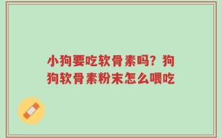 小狗要吃软骨素吗？狗狗软骨素粉末怎么喂吃