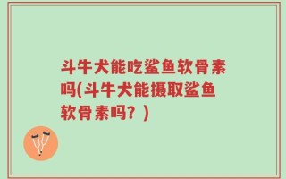 斗牛犬能吃鲨鱼软骨素吗(斗牛犬能摄取鲨鱼软骨素吗？)