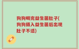 狗狗喝完益生菌肚子(狗狗摄入益生菌后出现肚子不适)