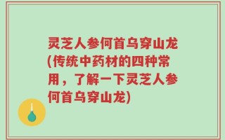 灵芝人参何首乌穿山龙(传统中药材的四种常用，了解一下灵芝人参何首乌穿山龙)