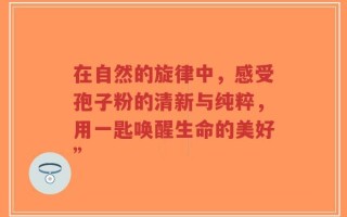 在自然的旋律中，感受孢子粉的清新与纯粹，用一匙唤醒生命的美好”