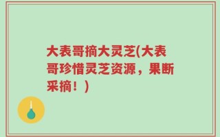 大表哥摘大灵芝(大表哥珍惜灵芝资源，果断采摘！)