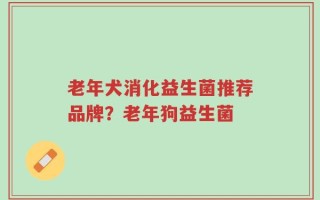 老年犬消化益生菌推荐品牌？老年狗益生菌