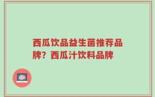 西瓜饮品益生菌推荐品牌？西瓜汁饮料品牌