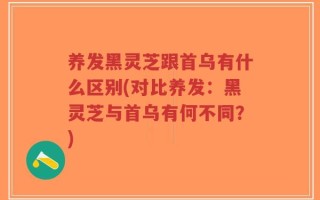 养发黑灵芝跟首乌有什么区别(对比养发：黑灵芝与首乌有何不同？)