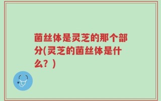 菌丝体是灵芝的那个部分(灵芝的菌丝体是什么？)