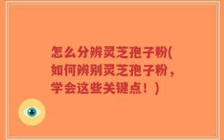 怎么分辨灵芝孢子粉(如何辨别灵芝孢子粉，学会这些关键点！)